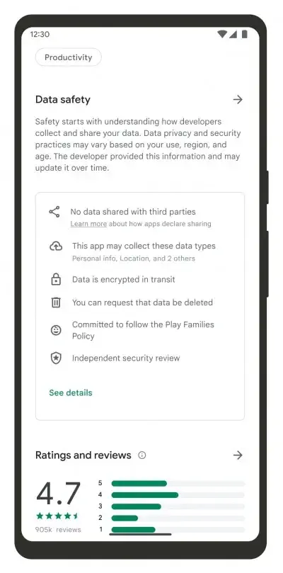 پلی استور صفحه جدید Data Safety را جایگزین صفحه مجوز دسترسی‌های اپلیکیشن‌ها کرد