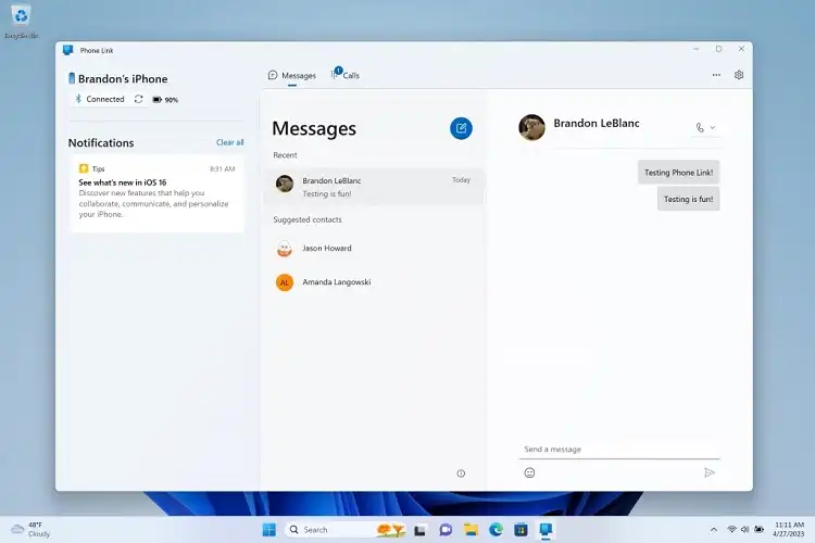 مایکروسافت از اپ iMessage بر روی ویندوز 11 پشتیبانی می‌کند
