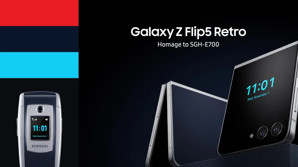 Galaxy Z Flip 5 Retro سامسونگ به گوشی تاشو SGH-E700 ادای احترام می کند.