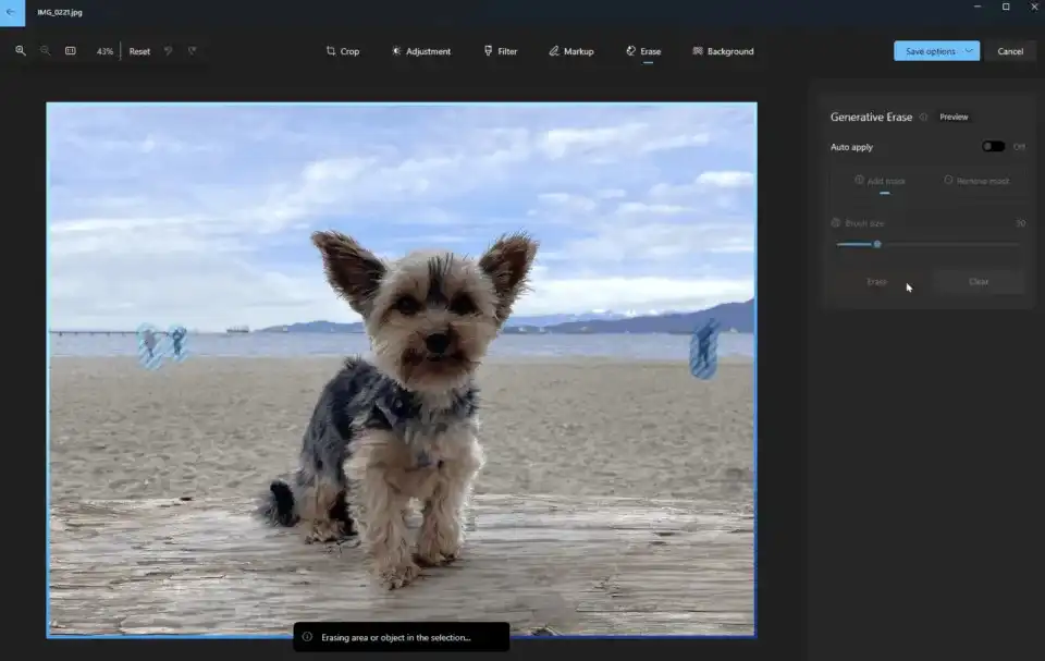 مایکروسافت با یک پاک کن مولد مبتنی بر هوش مصنوعی به Windows Photos کمک می کند