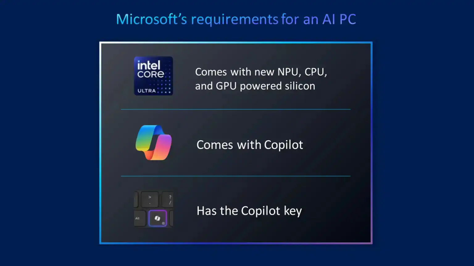 تعریف مایکروسافت از رایانه شخصی هوش مصنوعی: یک پردازنده عصبی و یک برچسب کیبورد