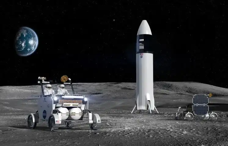 یکی از این نمونه اولیه های وسایل نقلیه ماه نورد ممکن است به فضانوردان آرتمیس ۵ ناسا در سفر به ماه ملحق شود.