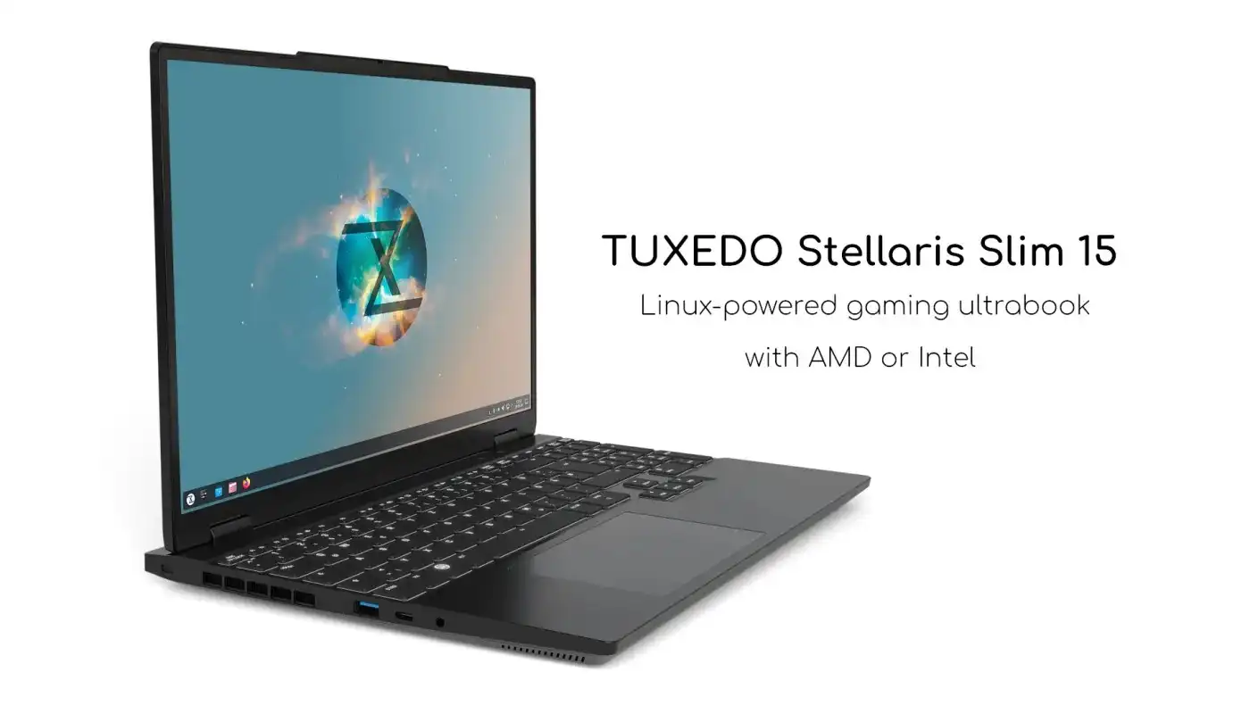 TUXEDO Stellaris Slim 15 Gen6، یک الترابوک گیمینگ لینوکسی نازک و سبک