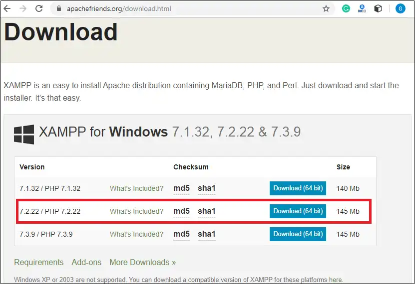 نصب PHP