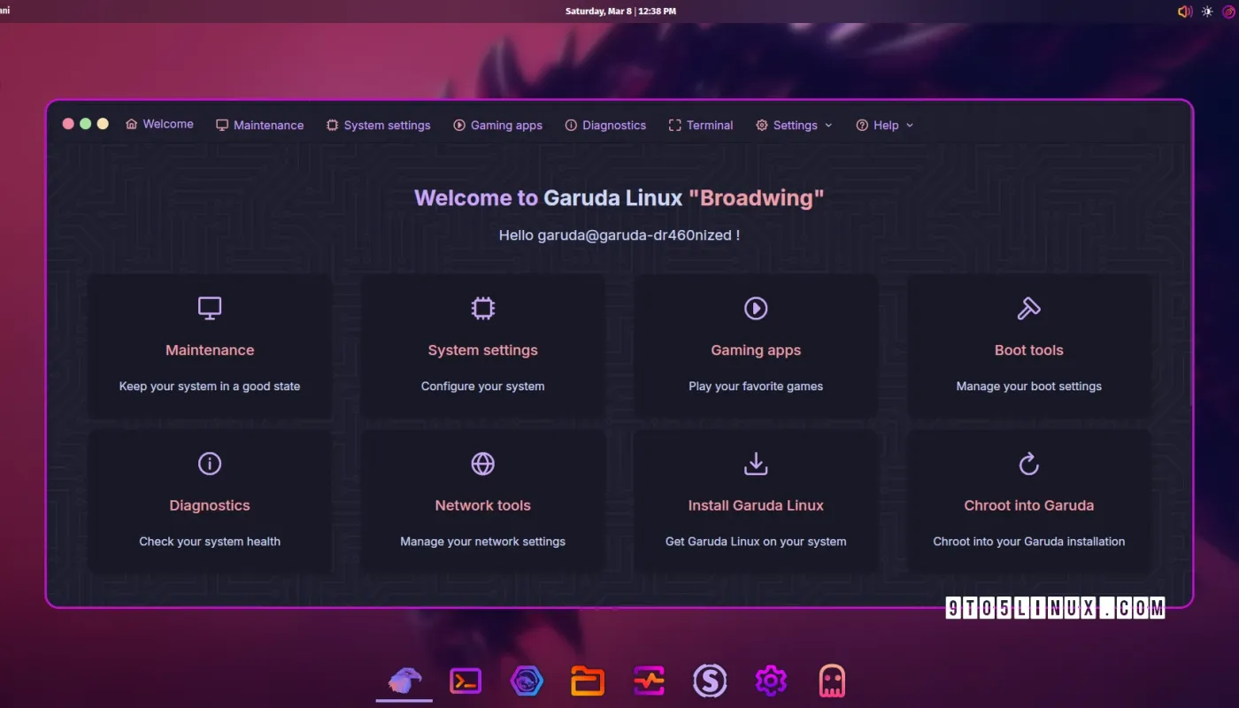 Garuda Linux Broadwing با نسخه جدید Mokka برنامه خوش آمد گویی جدید منتشر شد