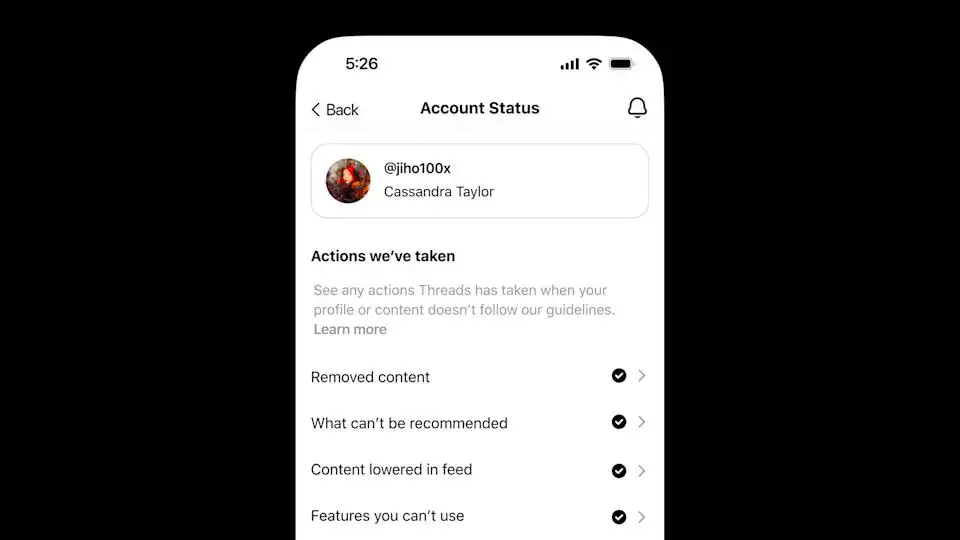 Threads به کاربران اطلاع خواهد داد که چه زمانی پستهایشان تنزل رتبه پیدا کرده است. Threads به کاربران اطلاع خواهد داد که چه زمانی پستهایشان تنزل رتبه پیدا کرده است.