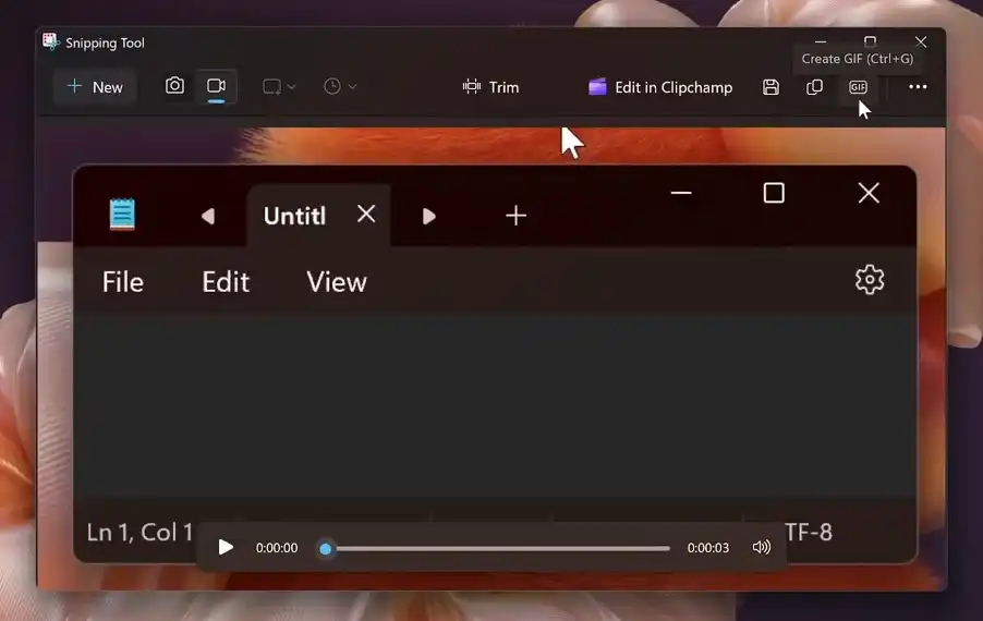 ویندوز 11 قابلیت داخلی ساخت GIF را با میانبر Ctrl+G آزمایش میکند. 1 ویندوز 11 قابلیت داخلی ساخت GIF را با میانبر Ctrl+G آزمایش میکند.