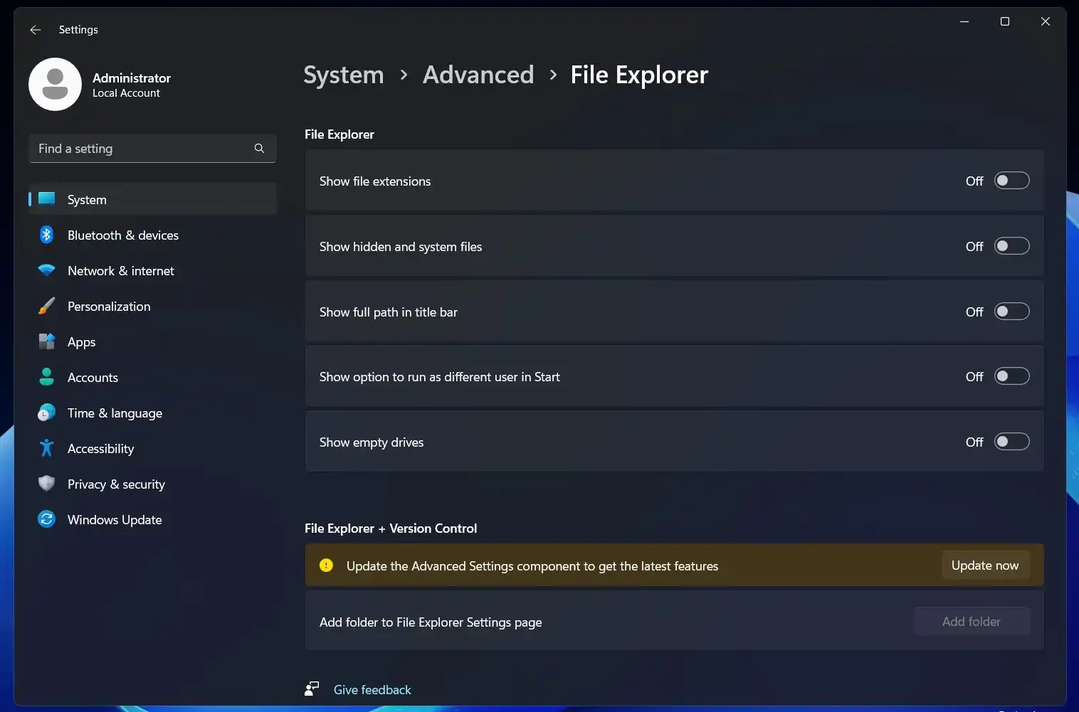 ویندوز 11 تنظیمات پیشرفته را برای کنترل بیشتر بر File Explorer و موارد دیگر آزمایش می‌کند.