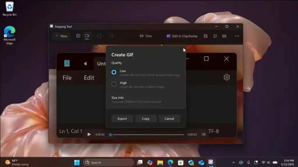 ویندوز 11 قابلیت داخلی ساخت GIF را با میانبر Ctrl+G آزمایش می‌کند.