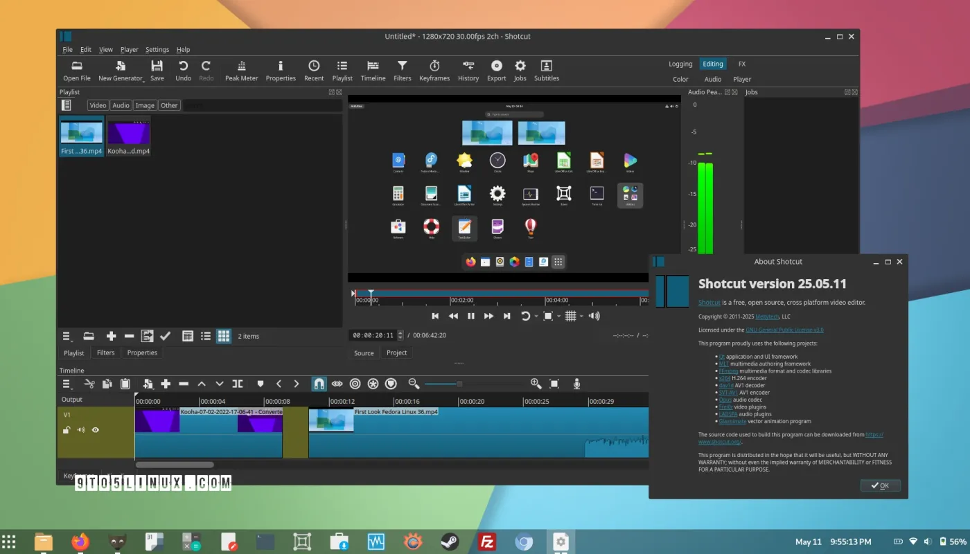 انتشار ویرایشگر ویدئویی متن‌باز Shotcut 25.05 با فیلتر ویدیویی Alpha Strobe