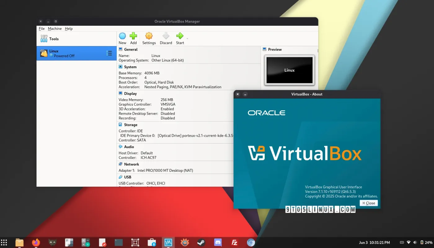 VirtualBox 7.1.10 با پشتیبانی اولیه از کرنلهای لینوکس 6.15 و 6.16 منتشر شد. VirtualBox 7.1.10 با پشتیبانی اولیه از کرنلهای لینوکس 6.15 و 6.16 منتشر شد.