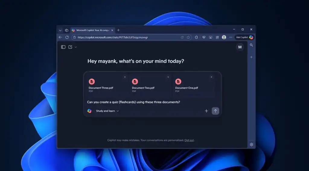 ویژگی تجزیه و تحلیل چند فایلی ChatGPT به صورت رایگان به Microsoft Copilot (نسخه وب) و اپلیکیشن ویندوز 11 اضافه میشود. ویژگی تجزیه و تحلیل چند فایلی ChatGPT به صورت رایگان به Microsoft Copilot (نسخه وب) و اپلیکیشن ویندوز 11 اضافه میشود.