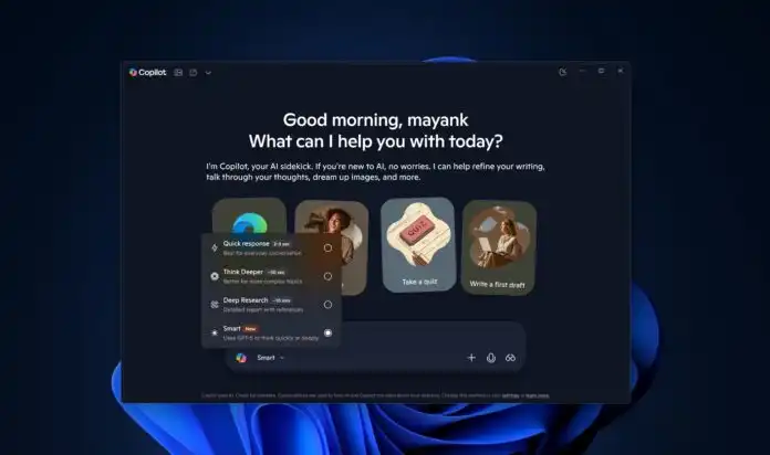 مایکروسافت کوپایلت ویندوز ۱۱ به دسترسی رایگان به GPT-5 Thinking مجهز میشود، اما محدودیتهای نرخ کمتری نسبت به نسخه رایگان ChatGPT دارد. مایکروسافت کوپایلت ویندوز ۱۱ به دسترسی رایگان به GPT-5 Thinking مجهز میشود، اما محدودیتهای نرخ کمتری نسبت به نسخه رایگان ChatGPT دارد.