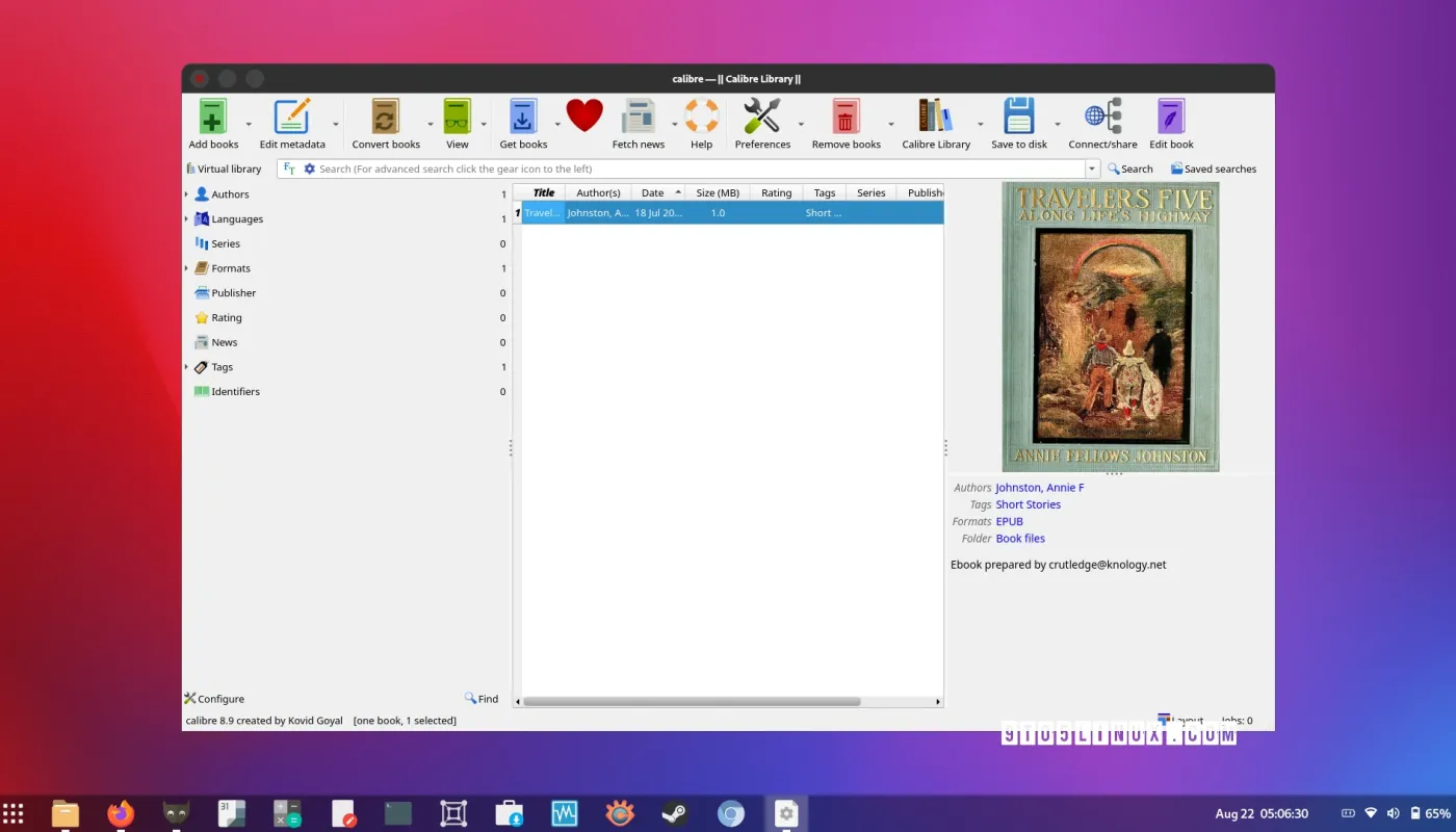 مدیر کتاب الکترونیکی کالیبر ۸.۹ پشتیبانی از فونت‌ها را به خروجی HTMLZ اضافه می‌کند.