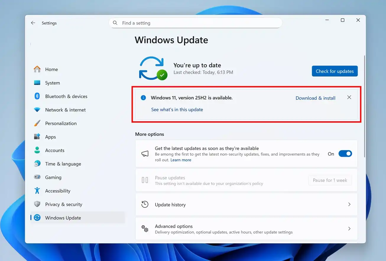 چگونه ویندوز ۱۱ ۲۵اچ۲ (25H2) را که اکنون در حال عرضه است، نصب کنیم