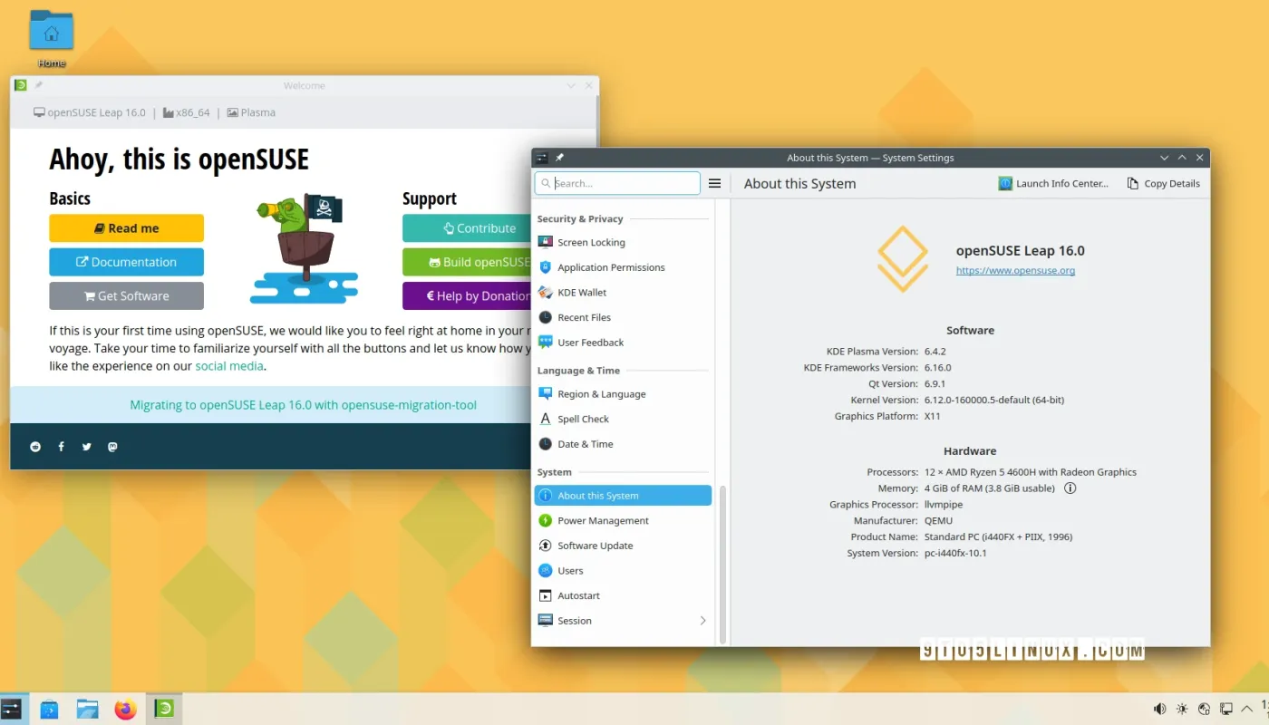 openSUSE Leap 16 اکنون برای دانلود با هسته لینوکس 6.12 LTS در دسترس است. openSUSE Leap 16 اکنون برای دانلود با هسته لینوکس 6.12 LTS در دسترس است.