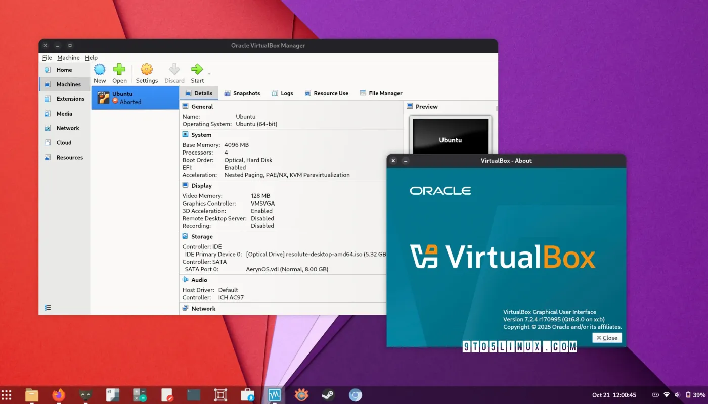 VirtualBox 7.2.4 منتشر شد با پشتیبانی اولیه از هسته لینوکس 6.18 VirtualBox 7.2.4 منتشر شد با پشتیبانی اولیه از هسته لینوکس 6.18