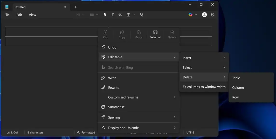 ویندوز 11 نوت‌پد اکنون به شما این امکان را می‌دهد که جدول‌هایی شبیه به مایکروسافت ورد ایجاد کنید، و این قابلیت رایگان است.