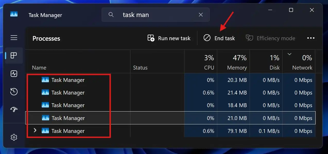 آزمایش شده: باگ Task Manager که باعث کند شدن کامپیوتر شما میشد، در ویندوز 11 بیلد 26200.7171 از بین رفته است 4 آزمایش شده: باگ Task Manager که باعث کند شدن کامپیوتر شما میشد، در ویندوز 11 بیلد 26200.7171 از بین رفته است