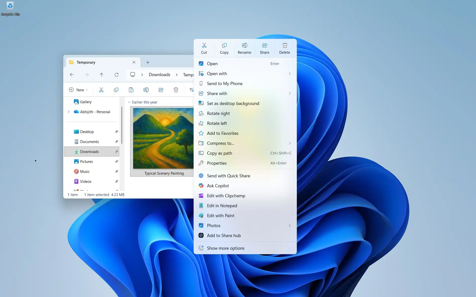 نگاه اول: مایکروسافت در حال کاهش شلوغی رابط کاربری در ویندوز 11 است، و این کار را با منوی کلیک راست شروع میکند 1 نگاه اول: مایکروسافت در حال کاهش شلوغی رابط کاربری در ویندوز 11 است، و این کار را با منوی کلیک راست شروع میکند