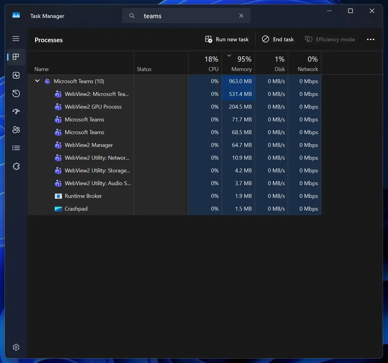 مایکروسافت اعتراف می‌کند که مایکروسافت تیمز در ویندوز رم را بی دلیل مصرف می‌کند و راه حل فقط یک فایل اجرایی (EXE) دیگر است.
