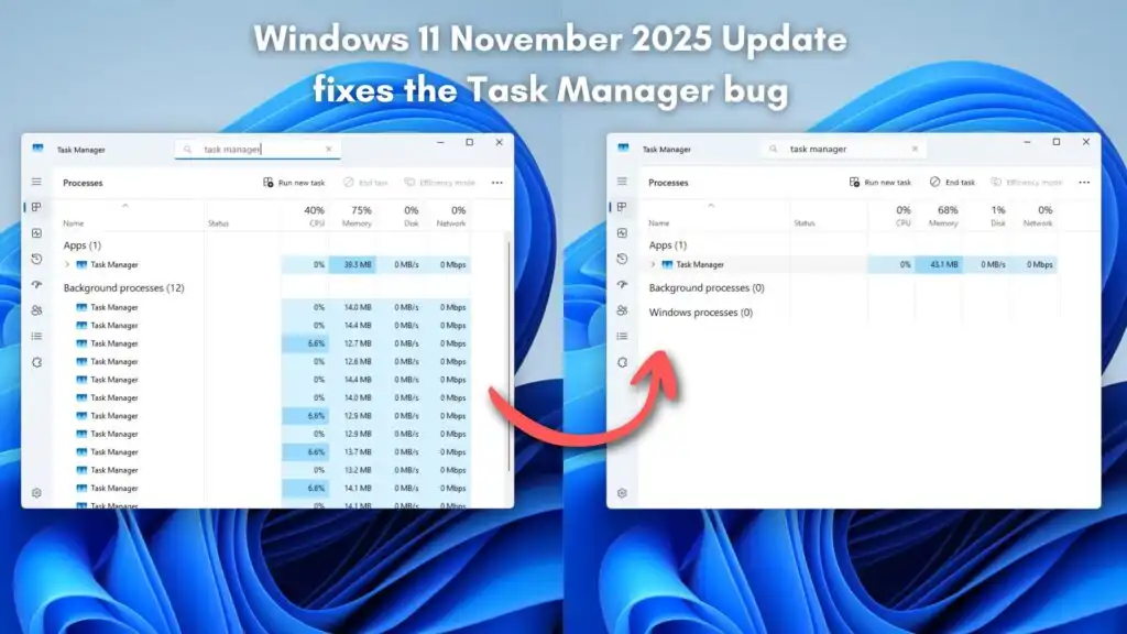 آزمایش شده: باگ Task Manager که باعث کند شدن کامپیوتر شما می‌شد، در ویندوز 11 بیلد 26200.7171 از بین رفته است