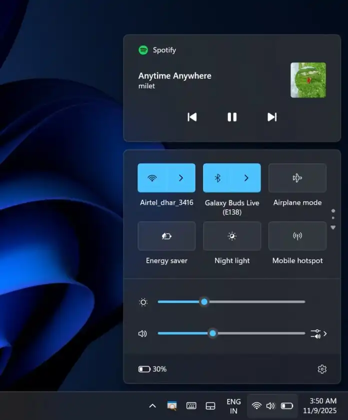 ویندوز 11 به یک باتری رنگی در نوار وظیفه به همراه درصد مجهز می‌شود، که اکنون در حال انتشار است.
