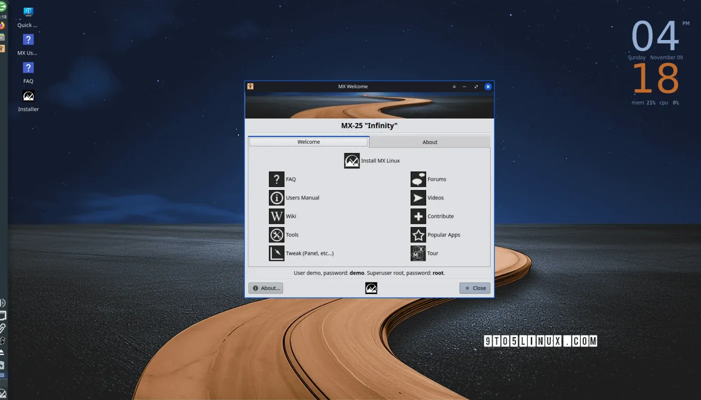 MX Linux 25 Infinity اکنون برای دانلود در دسترس است، که بر اساس دبیان ۱۳ Trixie میباشد. MX Linux 25 Infinity اکنون برای دانلود در دسترس است، که بر اساس دبیان ۱۳ Trixie میباشد.