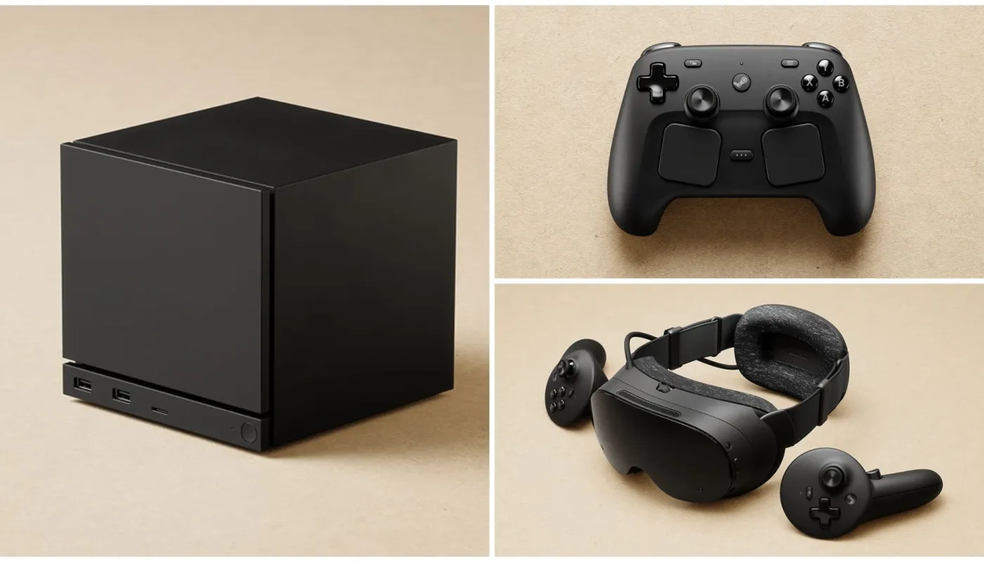 Valve ماشینهای استیم کنترلر استیم و هدست واقعیت مجازی استیم فریم را معرفی کرد. Valve ماشینهای استیم کنترلر استیم و هدست واقعیت مجازی استیم فریم را معرفی کرد.