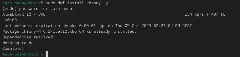 نحوه نصب سرور NTP بر روی AlmaLinux 2 نحوه نصب سرور NTP بر روی AlmaLinux