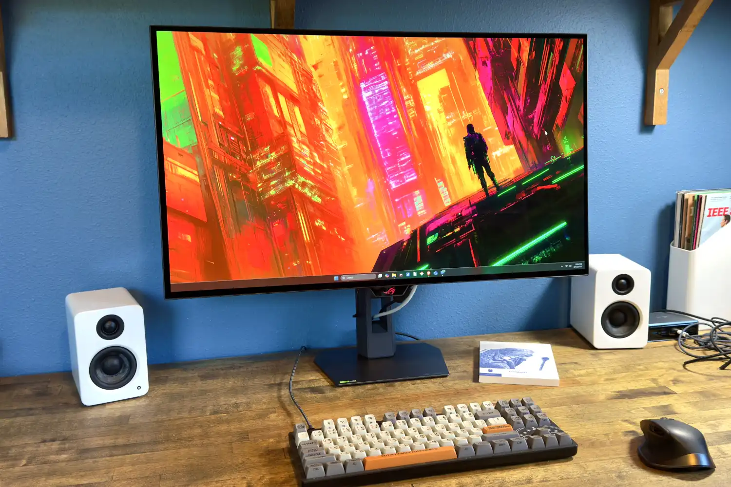 بهترین مانیتورهای گیمینگ 2025 | معرفی 9 نمایشگر برتر برای اجرای بینقص بازیها 7 Asus ROG Strix OLED XG32UCWG – بهترین مانیتور گیمینگ دو حالته