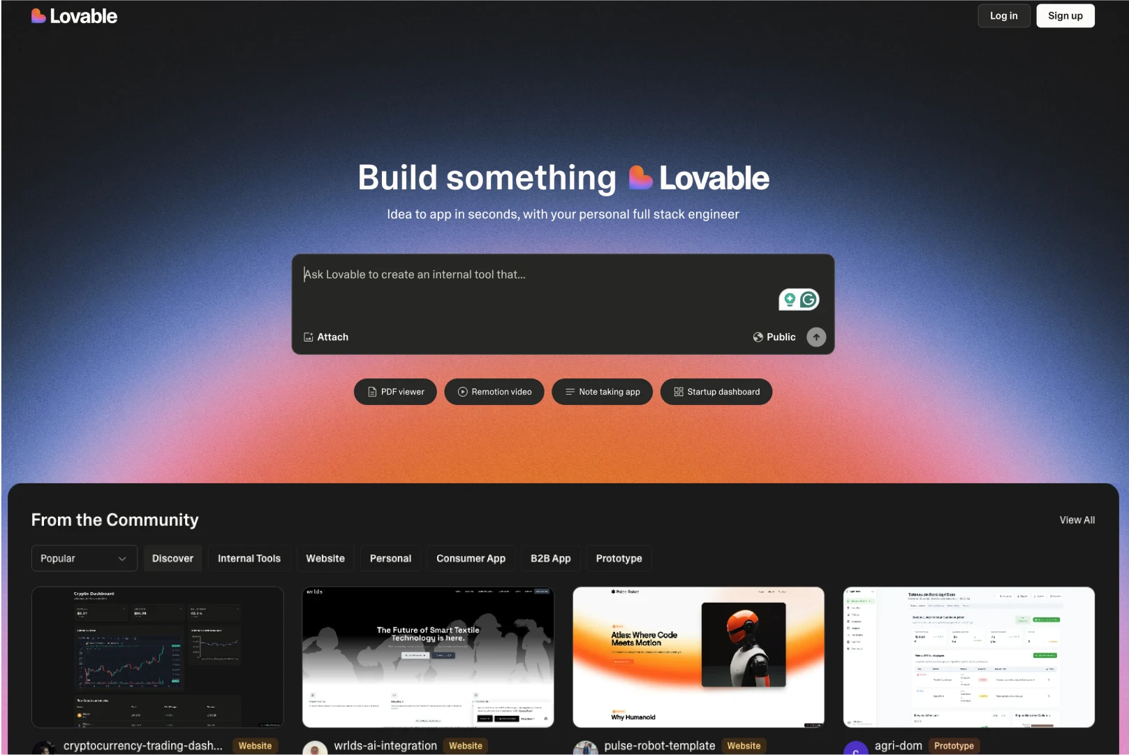 ۷. Lovable؛ ساخت سریع MVP از روی ایده