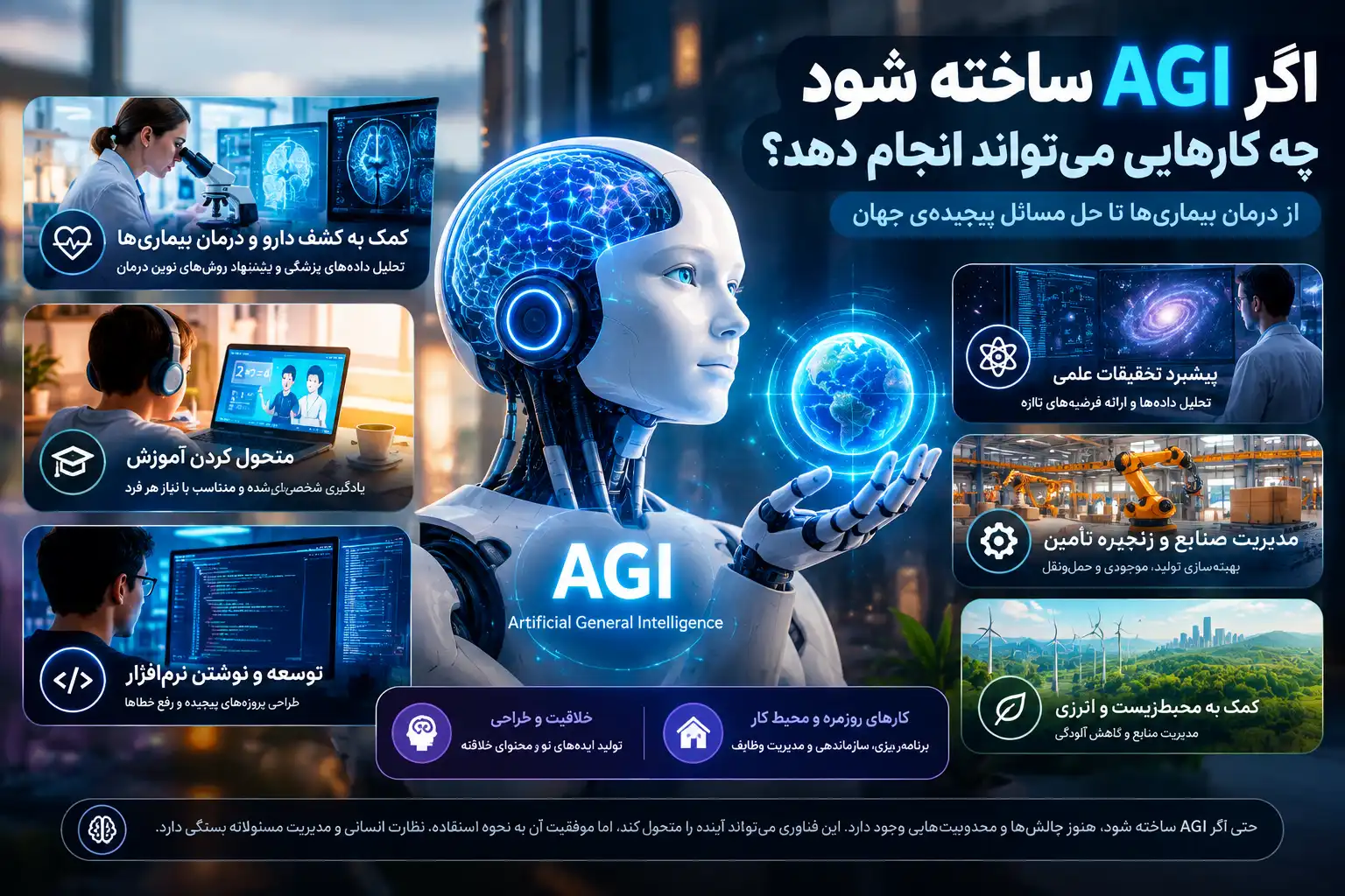اگر AGI ساخته شود، چه کارهایی میتواند انجام دهد؟ اگر AGI ساخته شود، چه کارهایی میتواند انجام دهد؟