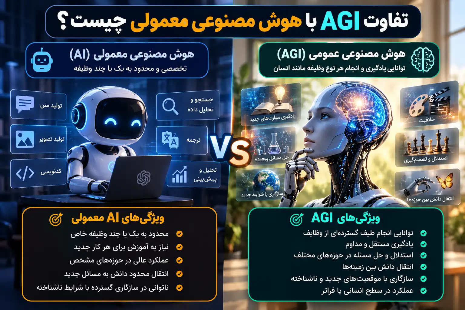 تفاوت AGI با هوش مصنوعی معمولی چیست؟